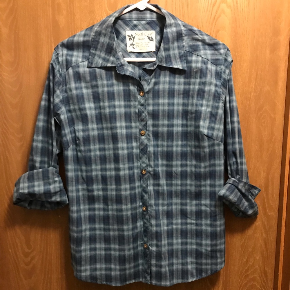 Plaid button down shirt